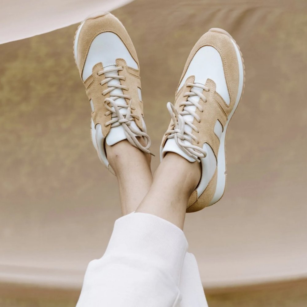 Able Tan and Cream Women's Sneakers - Picture 4 of 7